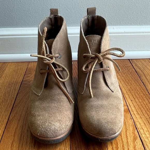 Sperry Brown Harlow Wedge Bootie Size 7 - Picture 5 of 9